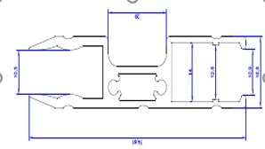 H Profil f&uuml;r Laufwagen Creme103 cm